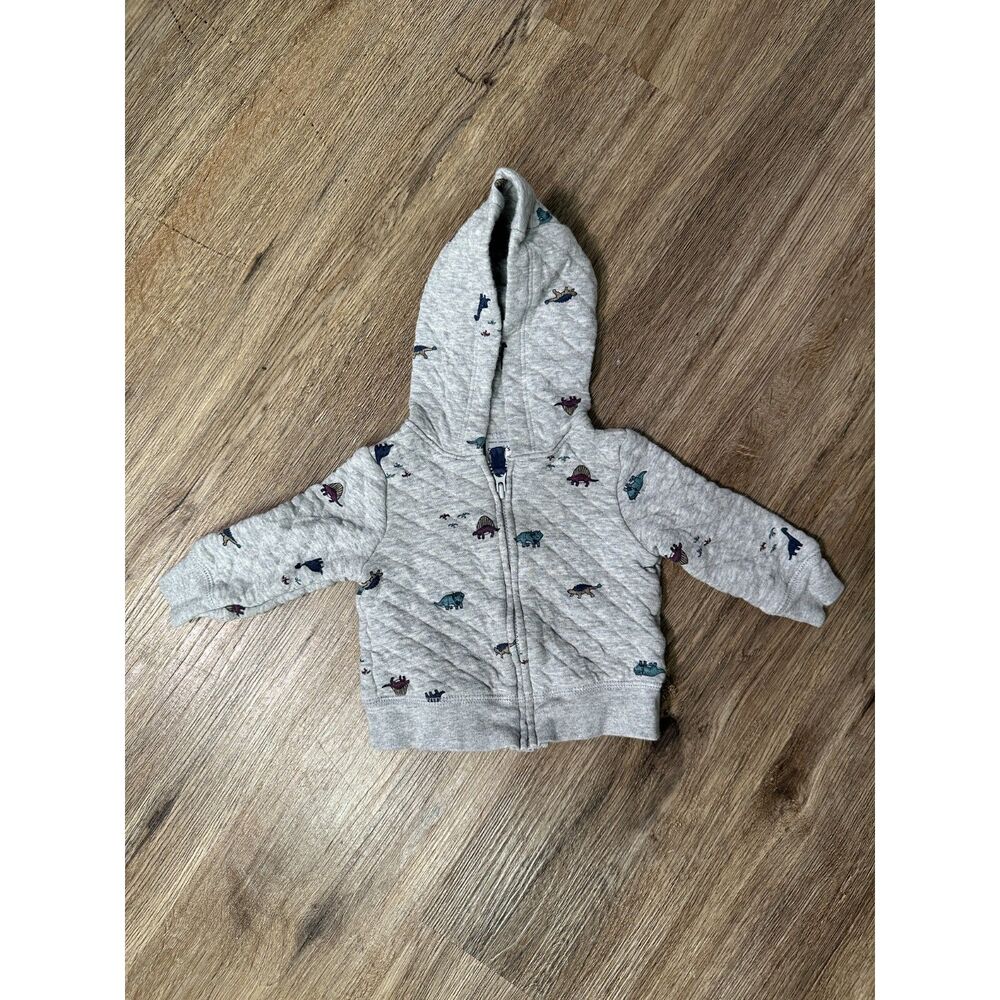 Baby Boy Quilted Dino Zip Up 3mo